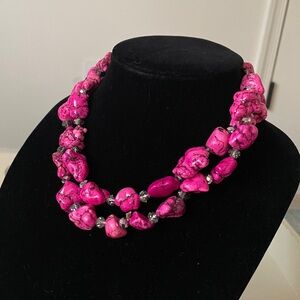 Pink stone necklace chunky